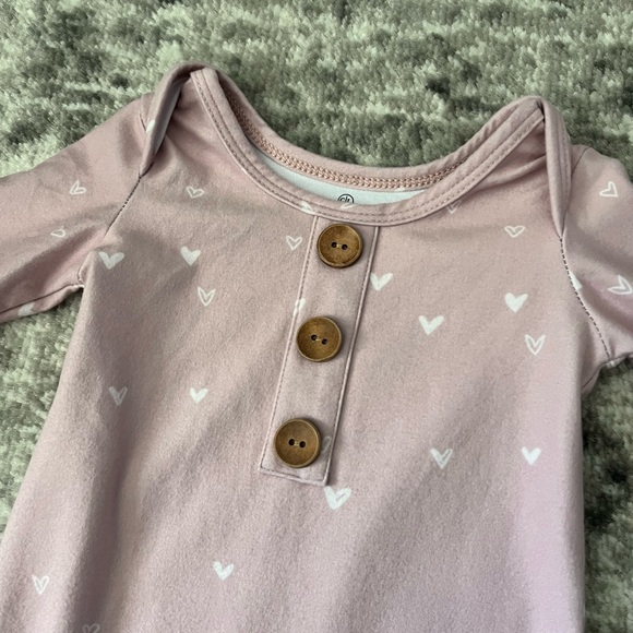 Caden Lane Knot Gown Tiny Hearts in Dusty Pink - Picture 6 of 6